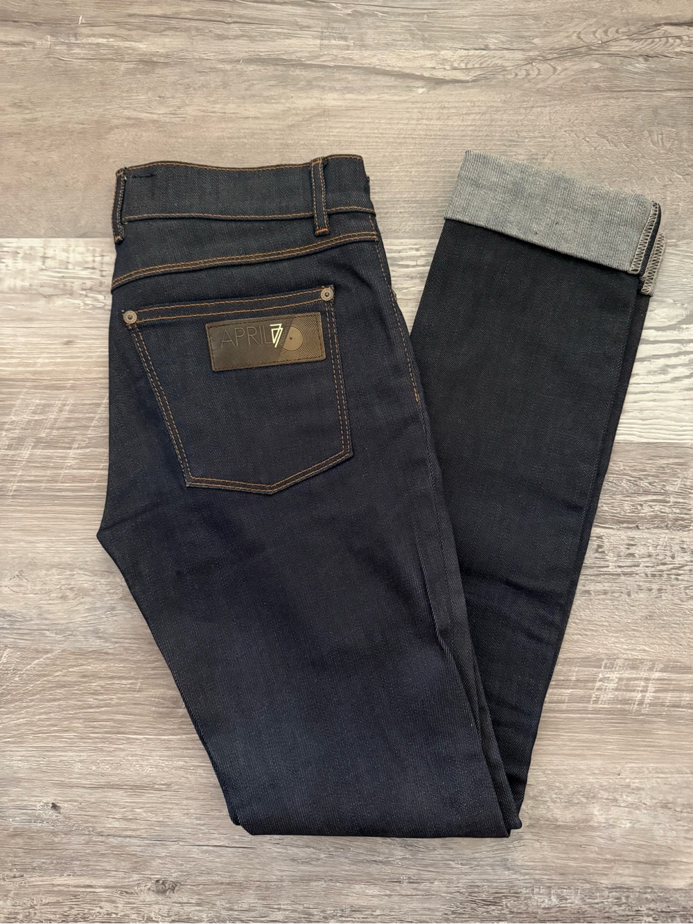 April 77 Records Joey Jeans Sz 26 / 30x32  Overdrive Raw  Blue Denim